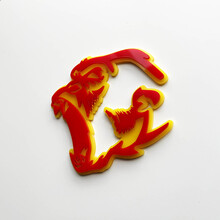 Gorilla Angry Badge 3D Badges Fender Emblème Rouge vs Jaune
 2