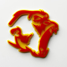Gorilla Angry Badge 3D Badges Fender Emblème Rouge vs Jaune
 4