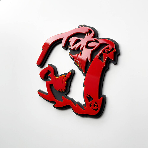Gorilla Angry 3D Badge Fender Badges Emblème Rouge vs Gris
