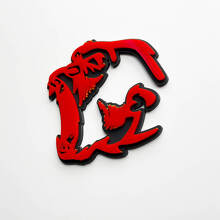 Gorilla Angry 3D Badge Fender Badges Emblème Rouge vs Gris
 2