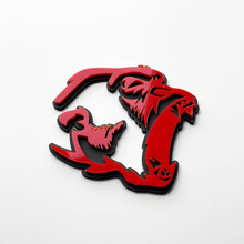 Gorilla Angry 3D Badge Fender Badges Emblème Rouge vs Gris
 3