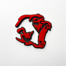Gorilla Angry 3D Badge Fender Badges Emblème Rouge vs Gris
 4
