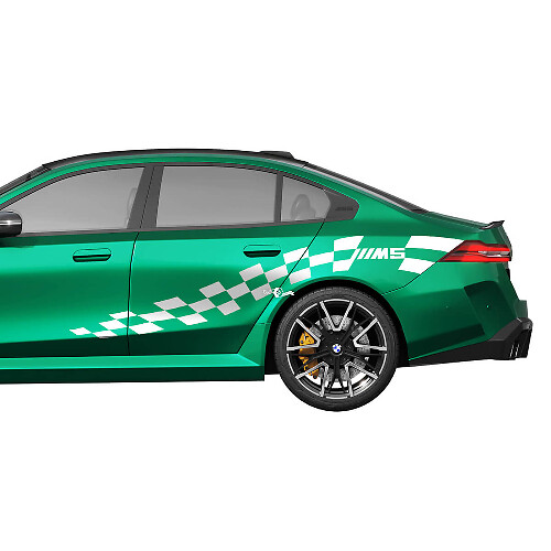 Kit de décalcomanies de course à damiers latéraux M5 pour BMW Série 5 G60 M5 G90 - Autocollants en vinyle SupDec Graphix
