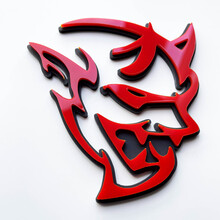 Badge 3D personnalisé Demon Dodge Charger Challenger logo Fender Badges Emblème Rouge vs Noir
 3