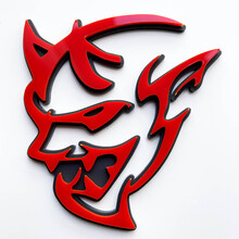 Badge 3D personnalisé Demon Dodge Charger Challenger logo Fender Badges Emblème Rouge vs Noir
 4