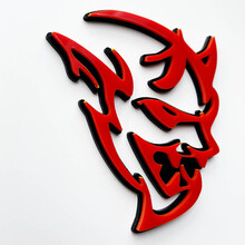 Badge 3D personnalisé Demon Dodge Charger Challenger logo Fender Badges Emblème Rouge vs Noir
 6