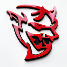 Badge 3D personnalisé Demon Dodge Charger Challenger logo Fender Badges Emblème Rouge vs Noir
 7