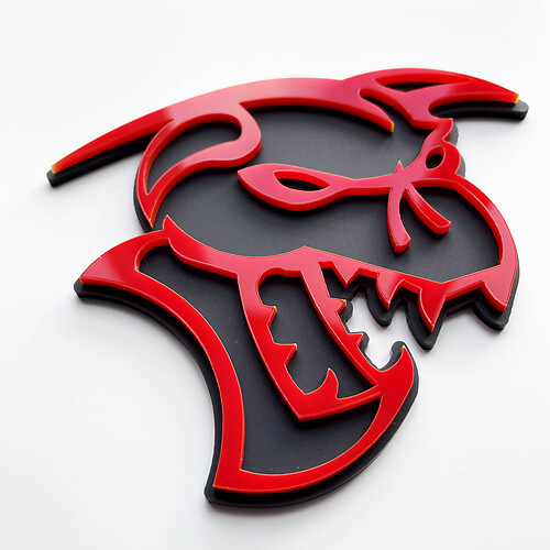Hellcat Demon Badge 3D Badges d'aile Emblème Gris vs Rouge
