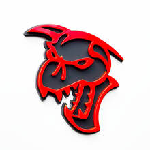 Hellcat Demon Badge 3D Badges d'aile Emblème Gris vs Rouge
 3
