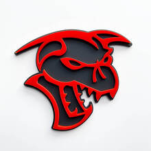 Hellcat Demon Badge 3D Badges d'aile Emblème Gris vs Rouge
 4