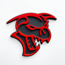 Hellcat Demon Badge 3D Badges d'aile Emblème Gris vs Rouge
 4