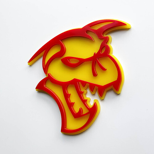 Hellcat Demon Badge 3D Badges d'aile Emblème Jaune vs Rouge
