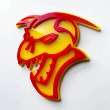 Hellcat Demon Badge 3D Badges d'aile Emblème Jaune vs Rouge
 2