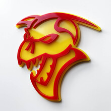 Hellcat Demon Badge 3D Badges d'aile Emblème Jaune vs Rouge
 2