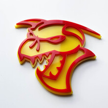 Hellcat Demon Badge 3D Badges d'aile Emblème Jaune vs Rouge
 3