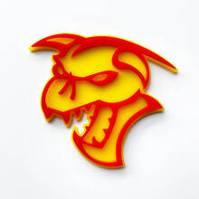 Hellcat Demon Badge 3D Badges d'aile Emblème Jaune vs Rouge
 4