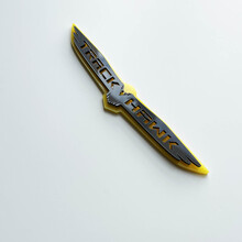 Badge 3D Trackhawk - Emblème d’aile personnalisé pour Jeep Trackhawk Jaune vs Gris
 2