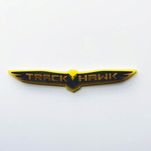 Badge 3D Trackhawk - Emblème d’aile personnalisé pour Jeep Trackhawk Jaune vs Gris
 4