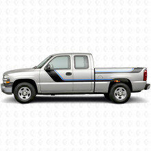 Bandes vinyle supérieures accentuées balayantes pour portes et côtés de benne Chevrolet Silverado 1500 GMT800 1999-2007_3