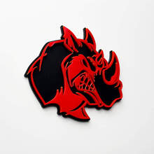 Badge logo 3D Rhino Angry - Emblème de garde-boue personnalisé pour voitures, camions et SUV
 2