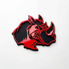 Badge logo 3D Rhino Angry - Emblème de garde-boue personnalisé pour voitures, camions et SUV
 3