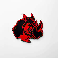 Badge logo 3D Rhino Angry - Emblème de garde-boue personnalisé pour voitures, camions et SUV
 4
