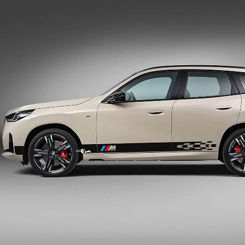 Kit de vinyles latéraux à rayures M-Style à damier pour BMW X3