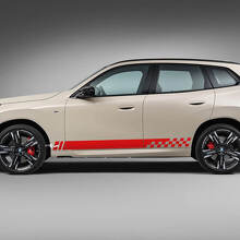 Kit de vinyles latéraux à rayures M-Style à damier pour BMW X3_6