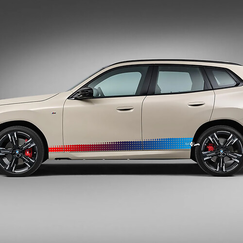 BMW X3 2024 Kit de décalcomanies M à rayures dégradées pour porte latérale - Graphiques en vinyle personnalisés pour G01 et F25
