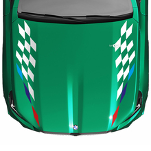 Autocollant de capot de drapeau à damier de couleurs M de course à rayures pour BMW série 5 G60 M5 G90
 2