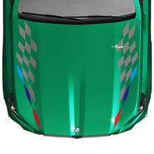 Autocollant de capot de drapeau à damier de couleurs M de course à rayures pour BMW série 5 G60 M5 G90
 3