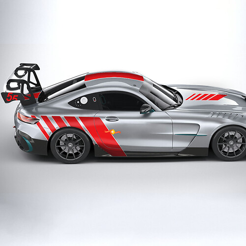 Mercedes Benz AMG GT Edition 55 Kit de pare-brise de toit de capot latéral décalcomanies autocollants graphiques en vinyle
