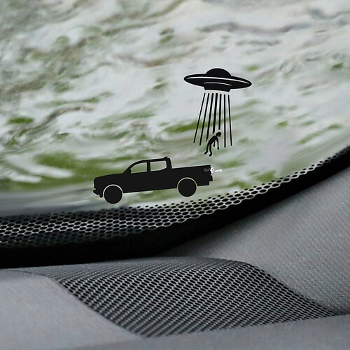Tacoma UFO Pare-brise Easter Egg Corner Decal - Graphique en vinyle personnalisé pour camions Toyota Tacoma
