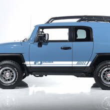 Jeu de 2 Autocollants Vinyle Bandes Latérales Logo FJ pour Toyota FJ Cruiser 2