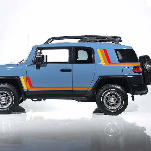 Autocollants latéraux à rayures rétro vintage, graphiques adaptés à Toyota FJ Cruiser
