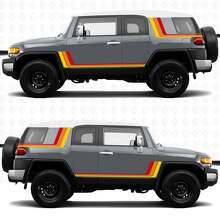 Autocollants Graphiques Bandes Rétro Vintage Sur Le Côté Pour Toyota FJ Cruiser 3