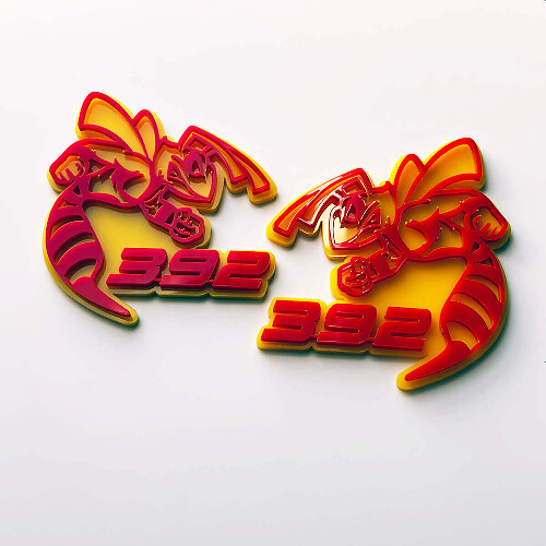 Hornet Bee 392 Badge 3D Jaune vs Rouge Badges Fender Emblème
