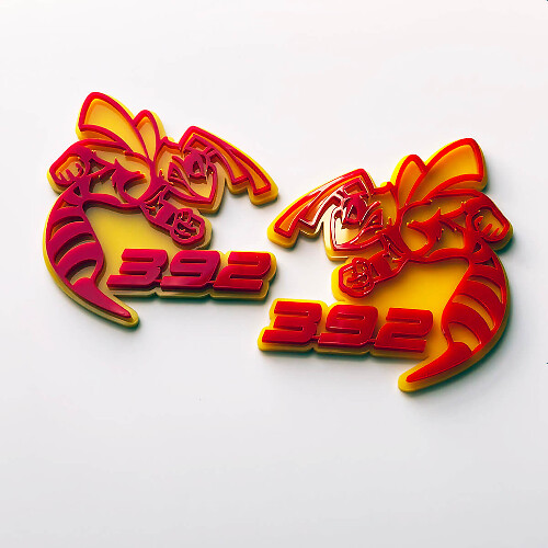 Hornet Bee 392 Badge 3D Jaune vs Rouge Badges Fender Emblème
