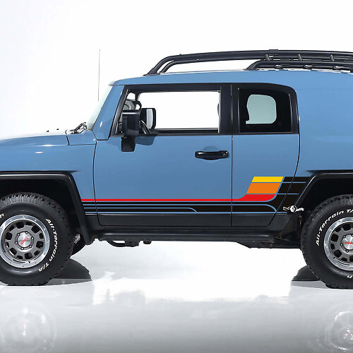 Autocollants latéraux à rayures rétro vintage, graphiques adaptés à Toyota FJ Cruiser 2
