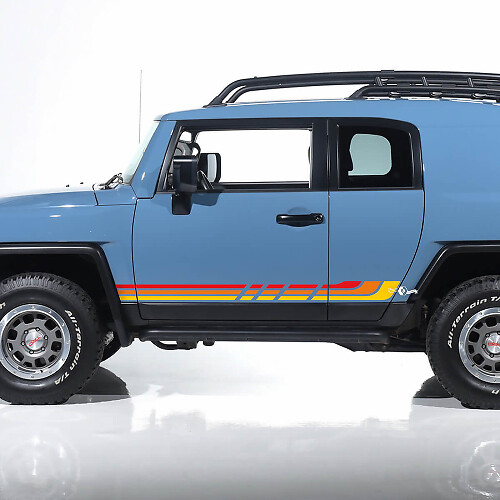 Autocollants latéraux à rayures rétro vintage, graphiques adaptés à Toyota FJ Cruiser 3
