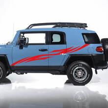 Autocollants graphiques de bandes latérales tribales pour portes latérales Toyota FJ Cruiser - Kit vinyle personnalisé
 2