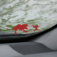 T-Rex et Yeti Bigfoot Pare-brise Easter Egg Corner Decal - Graphique vinyle personnalisé
 2