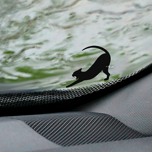 Cat Pantera Pare-brise Easter Egg Corner Decal - Graphique vinyle personnalisé
