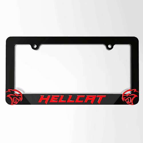 Couvre-plaques d'immatriculation avec logo Hellcat Cadres de décoration pour véhicule compatibles avec Dodge