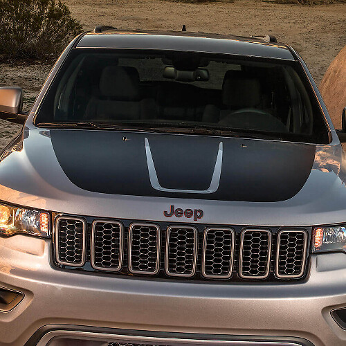 Autocollant Vinyle Décoratif Capot Noir pour Jeep Grand Cherokee Trackhawk