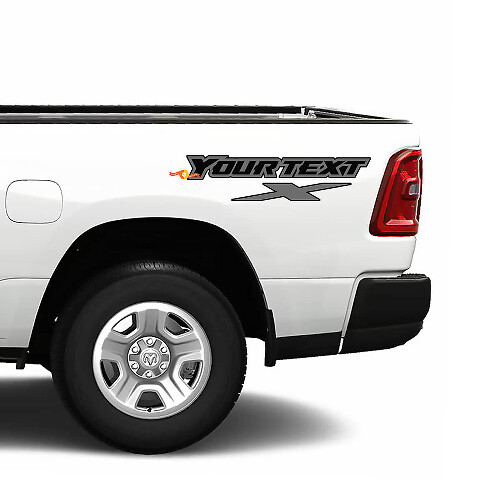 Autocollant Vinyle Ensemble de Décalcomanies Latérales Arrière Logo X Personnalisé pour Dodge Ram 1500