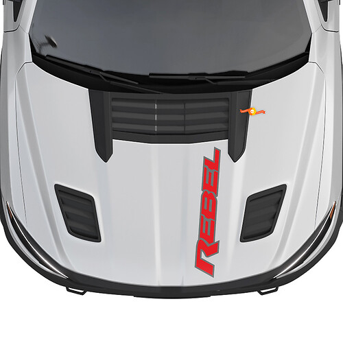 Dodge Ram 1500 Rebel Hood Logo Vinyle Autocollant Graphique 2 Couleurs
