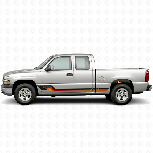 Bandes vinyle parallèles rétro pour porte et bas de caisse Chevrolet Silverado 1500 GMT800 1999-2007_1