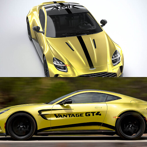 Kit d'autocollants vinyle bandes de course GT4 pour Aston Martin Vantage