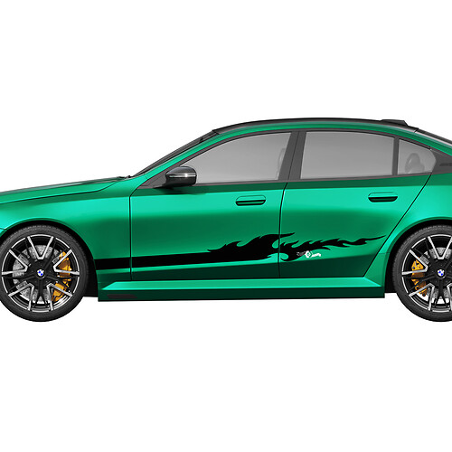 Kit de décalcomanies Flame Racing à rayures latérales pour BMW Série 5 G60 M5 G90 - Autocollants en vinyle SupDec Graphix
